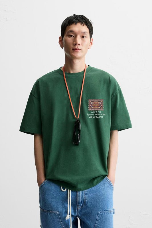 GREEN VISHAP CARPET OVERSIZED T-SHIRT