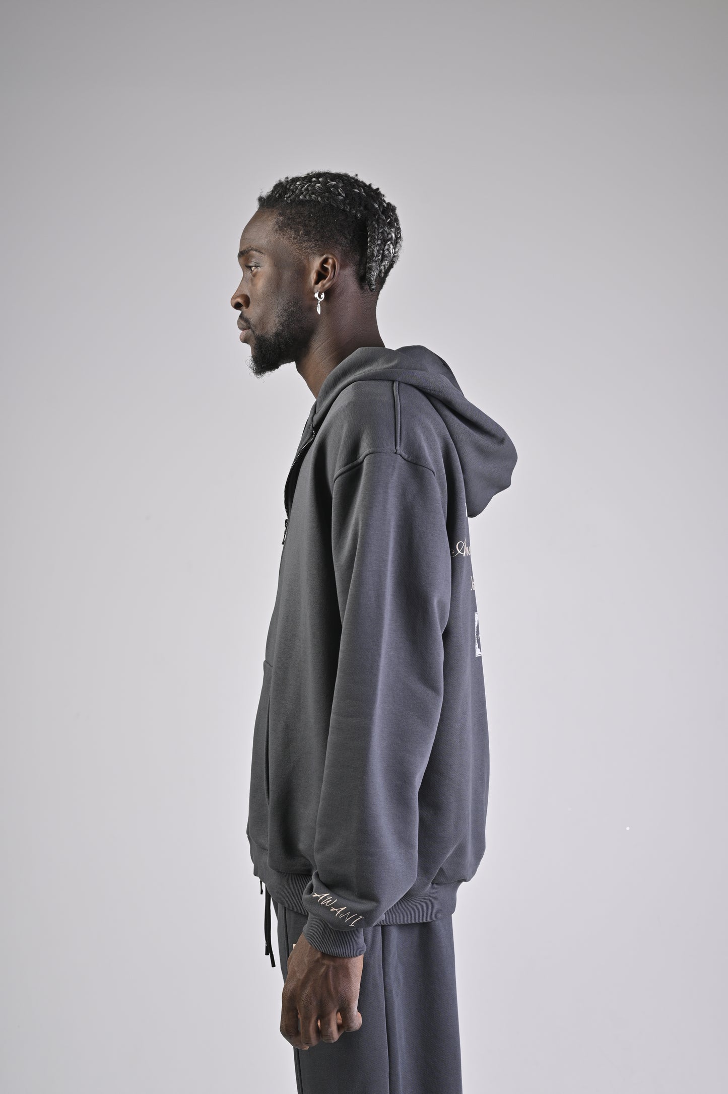 COOL GRAY ZIPPER JACKET