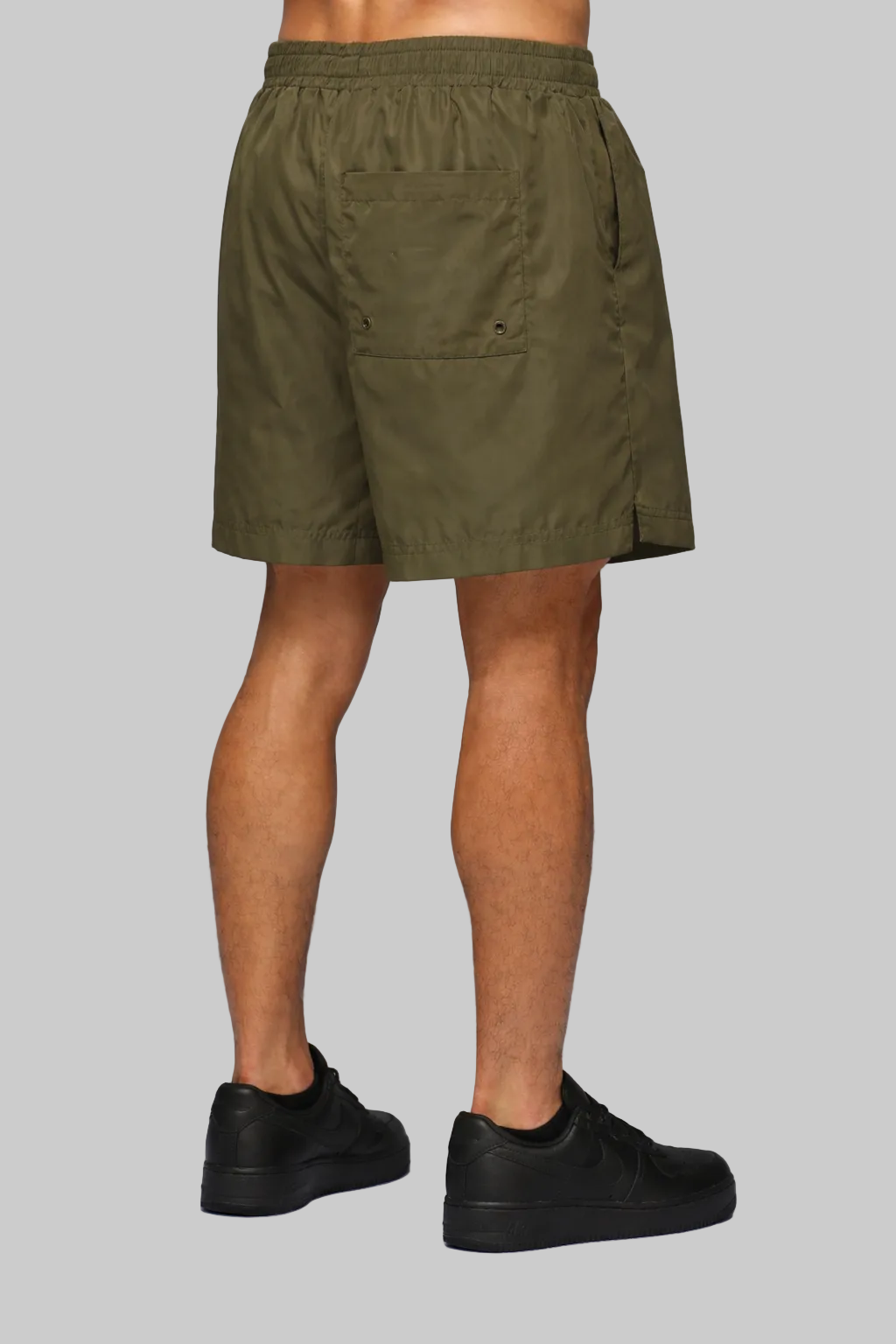 AWANI KHAKI/WHITE LOGO SWIM SHORTS