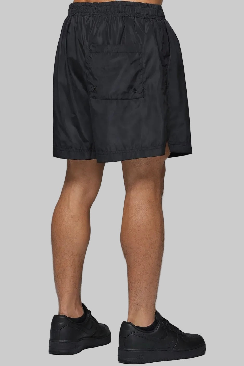 AWANI BLACK/WHITE LOGO SWIM SHORTS