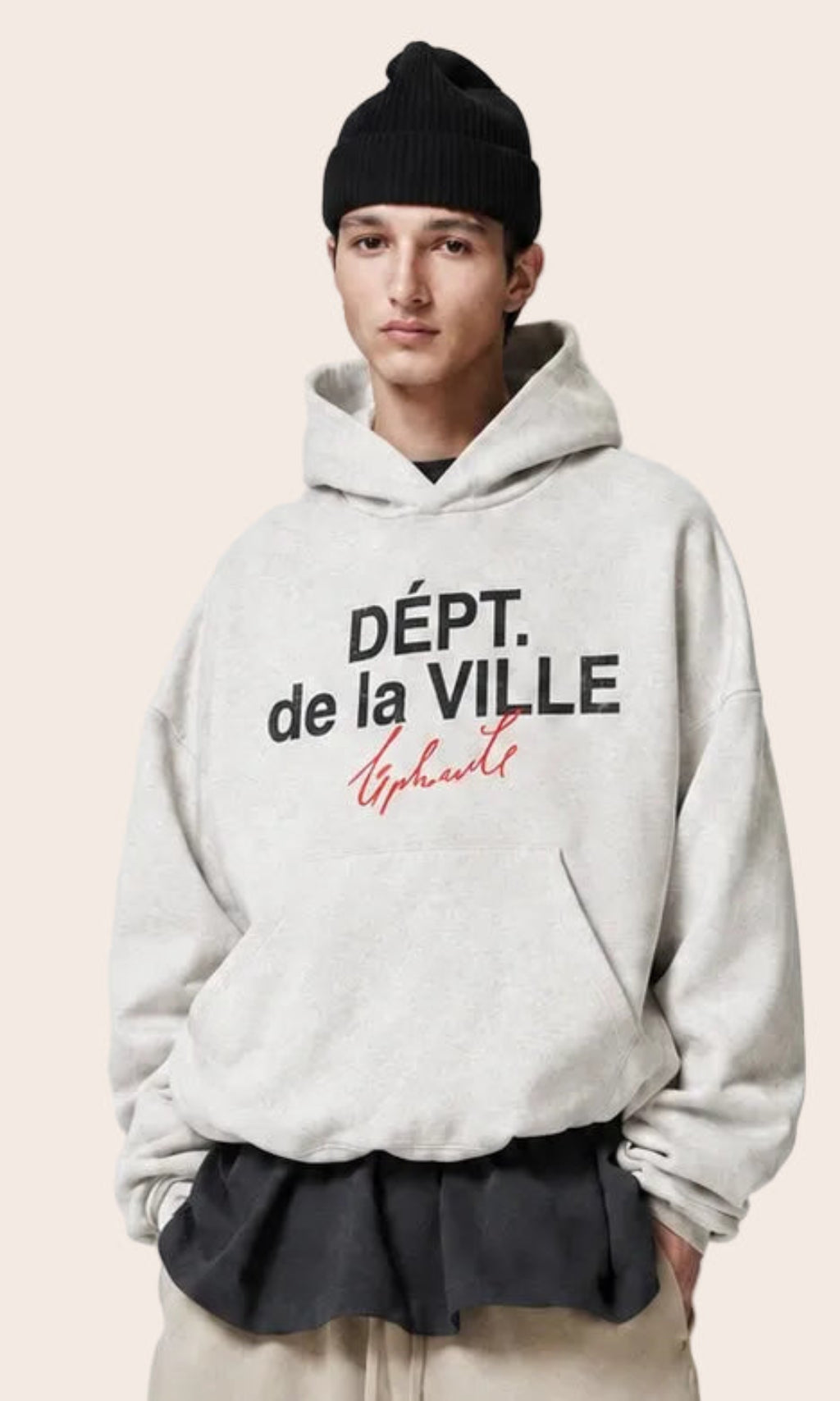 DÉPT. de la VILLE Heather Grey Oversized Hoodie