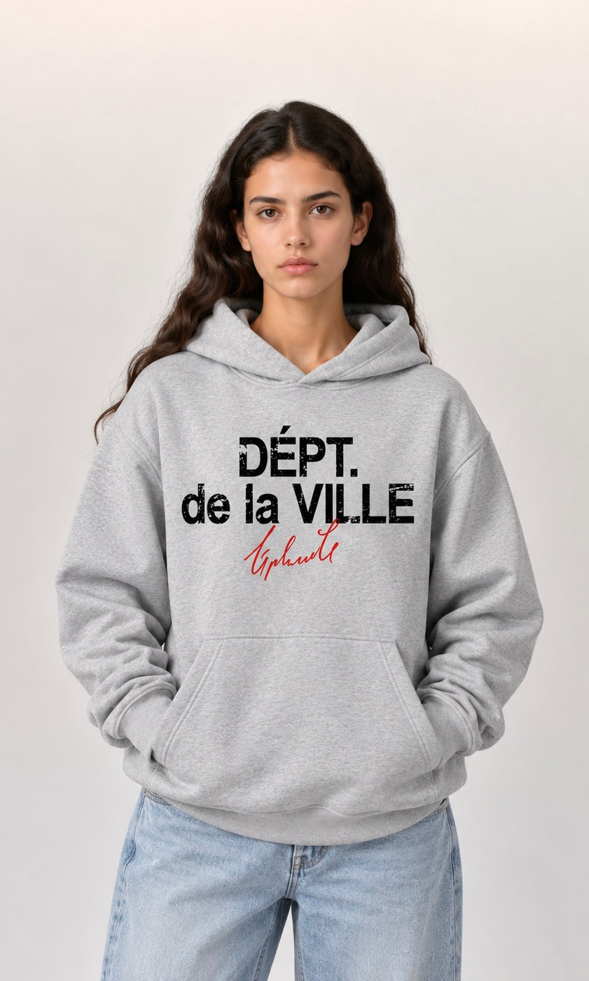 DÉPT. de la VILLE Heather Grey Oversized Hoodie