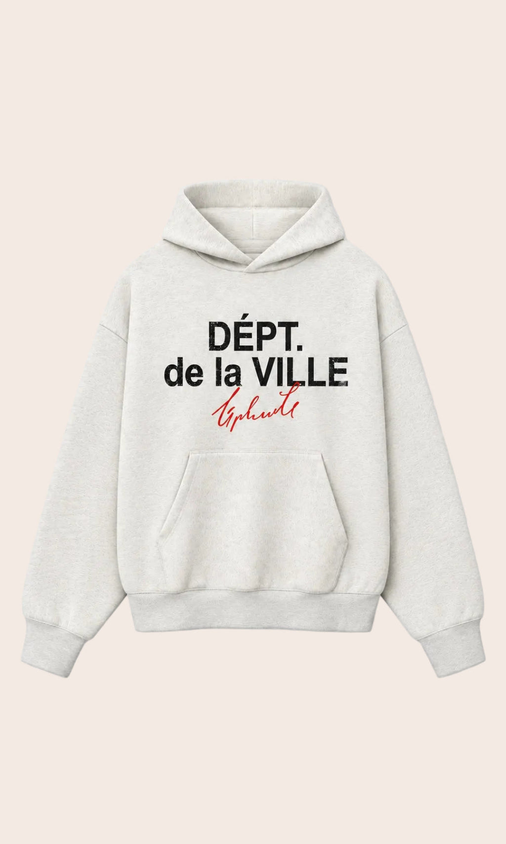 DÉPT. de la VILLE Heather Grey Oversized Hoodie