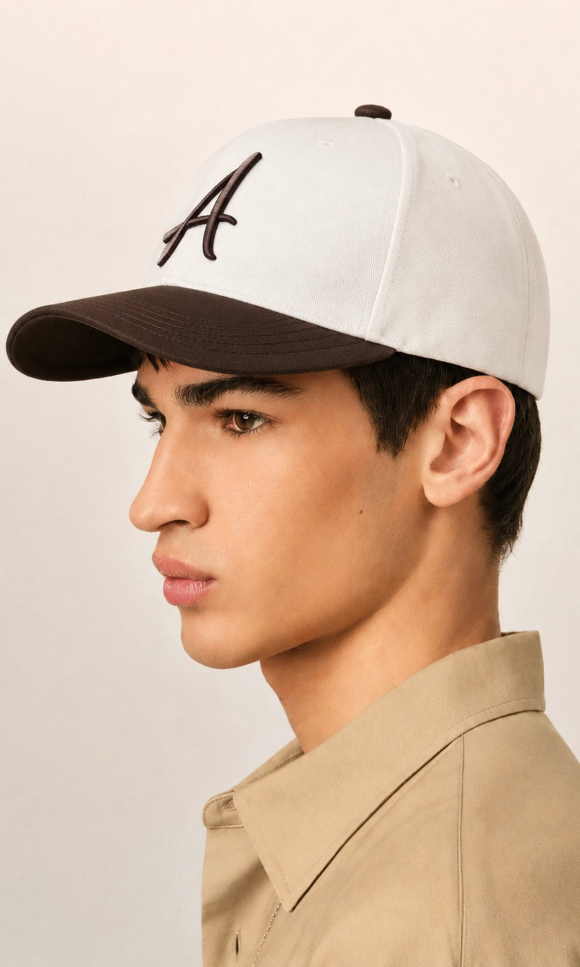 AWANI, SIGNATURE BEIGE/CHOCOLATE HIGH CROWN BASEBALL CAP