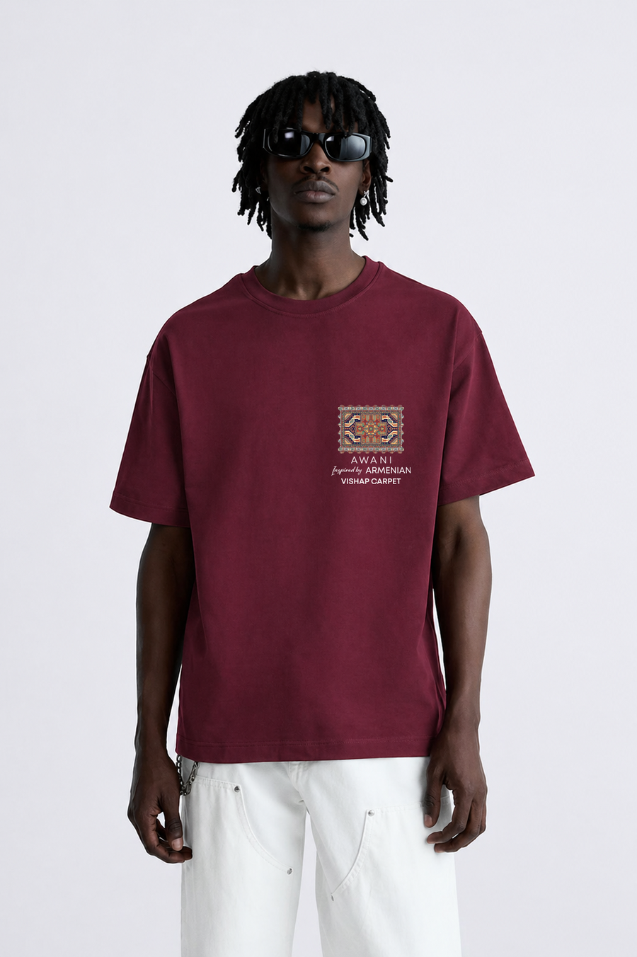 VISHAP CARPET BURGUNDY OVERSIZED T-SHIRT