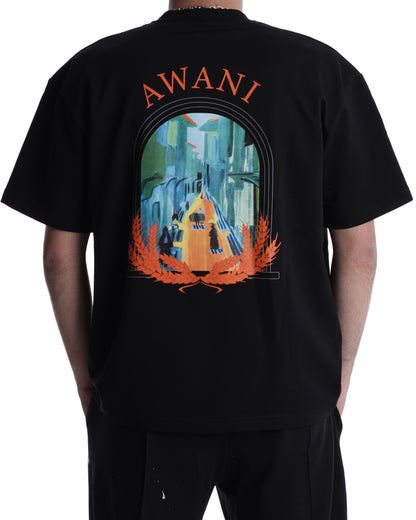 AWANI x M.Saryan Oversized Black T-Shirt