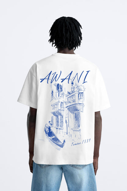 AWANI «Ես և Նա» Milky White Oversized T-Shirt