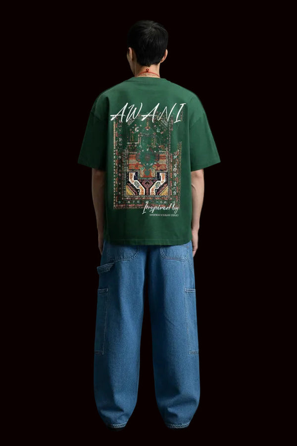 GREEN VISHAP CARPET OVERSIZED T-SHIRT