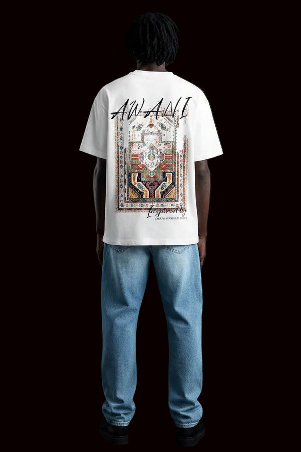MILKY WHITE VISHAP CARPET OVERSIZED T-SHIRT