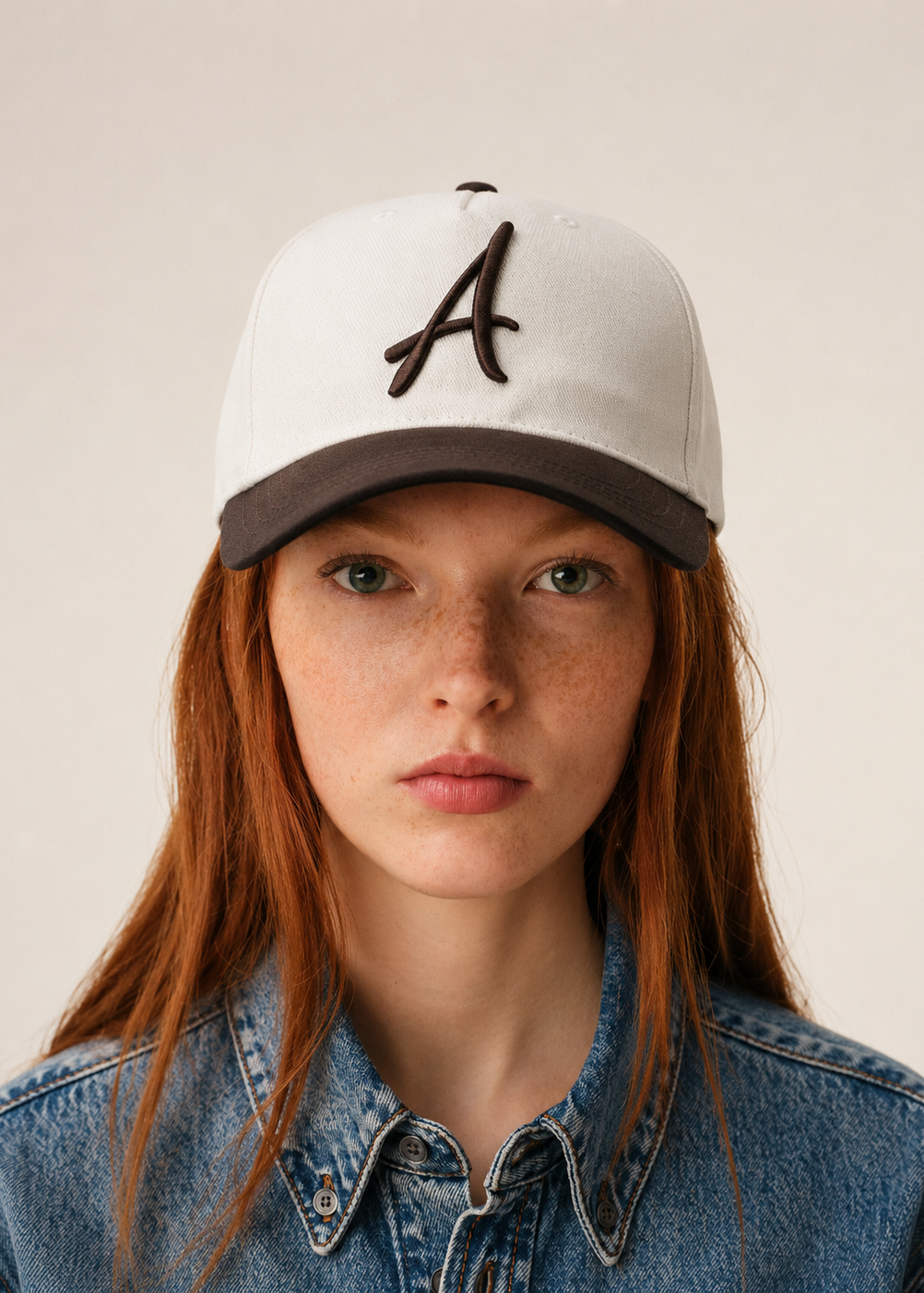 AWANI, SIGNATURE BEIGE/CHOCOLATE HIGH CROWN BASEBALL CAP