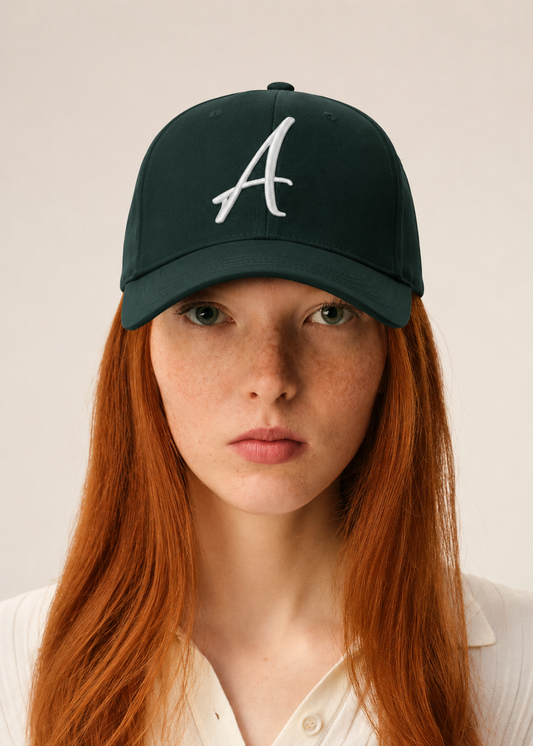 AWANI, SIGNATURE GREEN/WHITE LOGO HIGH CROWN BASEBALL CAP