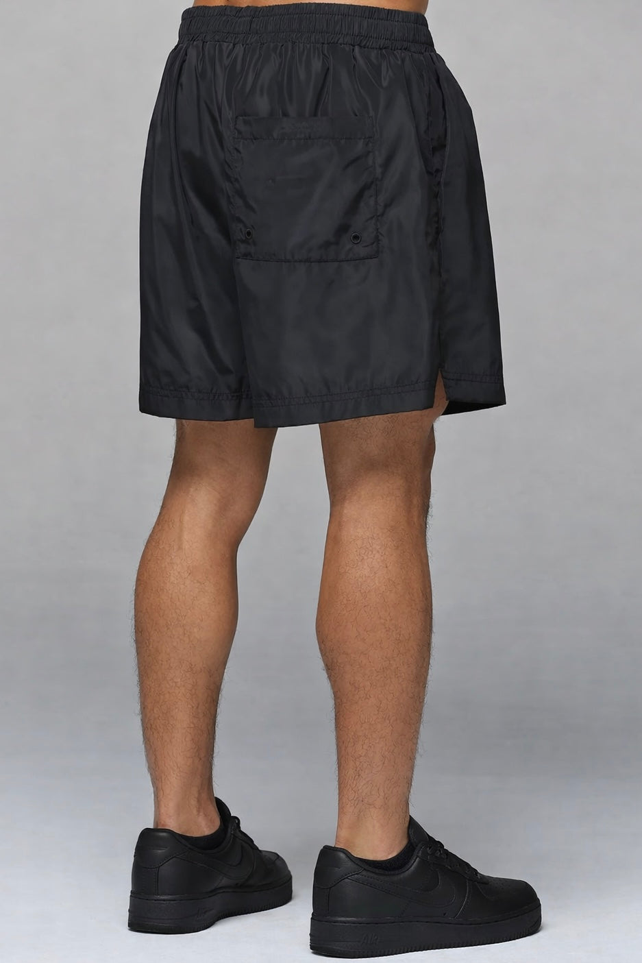 AWANI BLACK/WHITE LOGO SWIM SHORTS