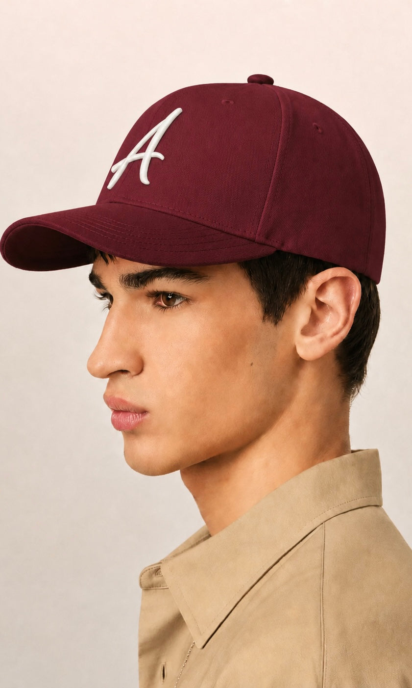 AWANI, SIGNATURE BURGUNDY LOW CROWN CAP