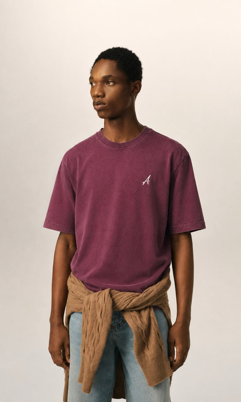 AWANI CLASSICS - BURGUNDY OVERSIZED T-SHIRT