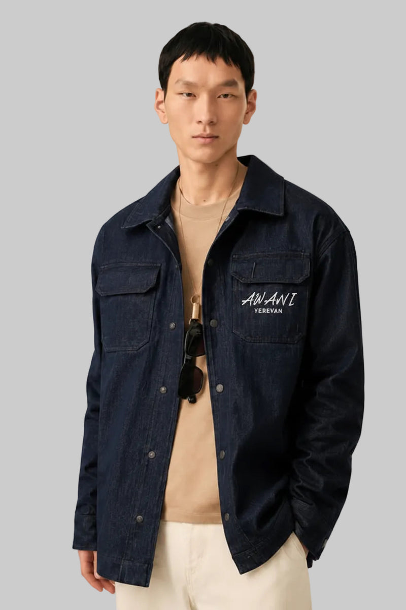 AWANI, YEREVAN MIDNIGHT BLUE JEANS OVERSHIRT