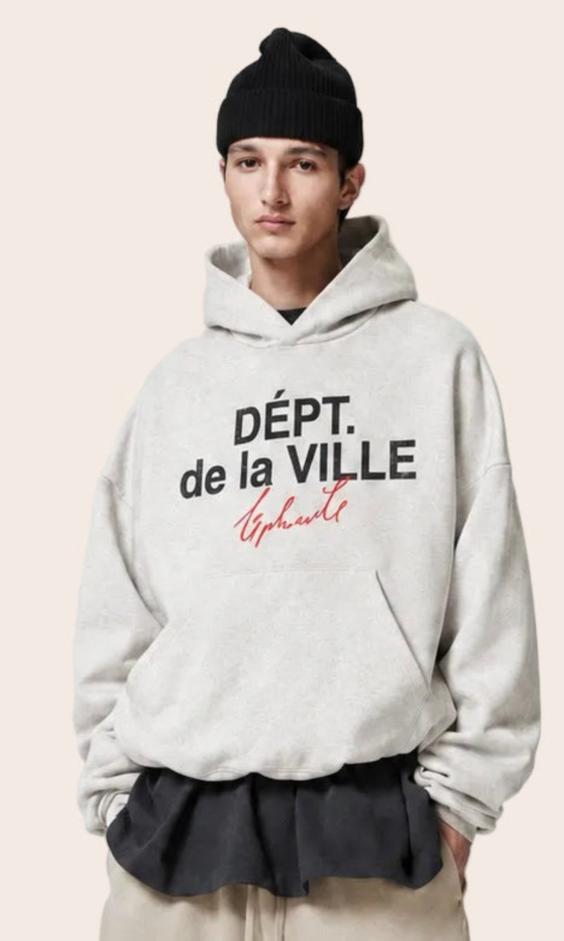 DÉPT. de la VILLE Heather Grey Oversized Hoodie
