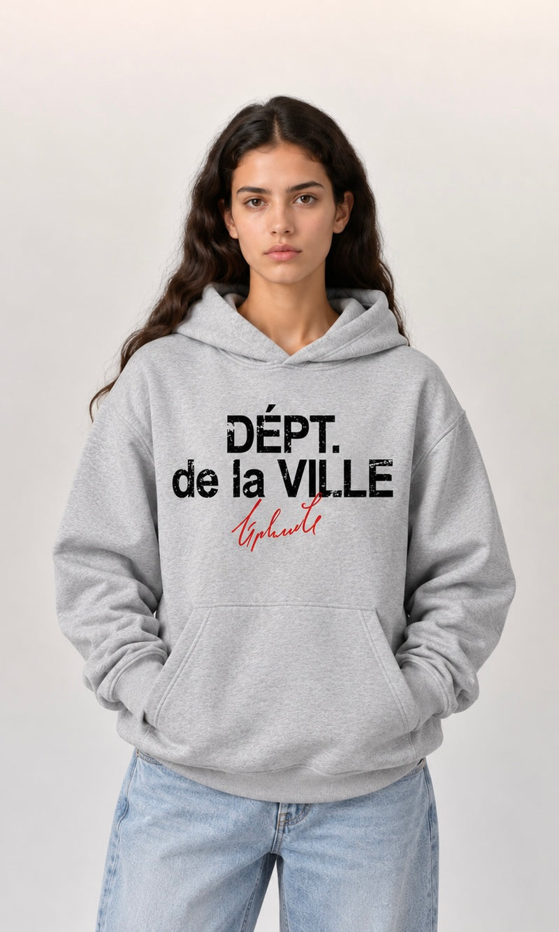 DÉPT. de la VILLE Heather Grey Oversized Hoodie