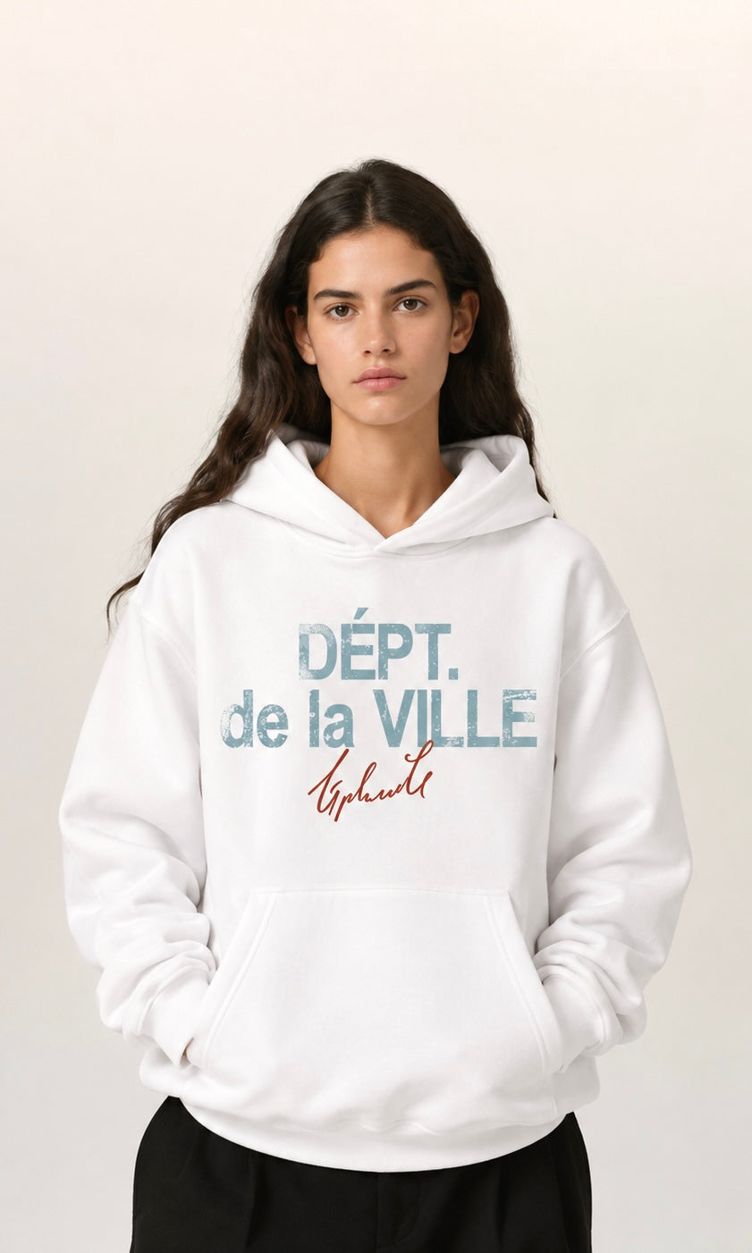 DÉPT. de la VILLE Snowy White Oversized Hoodie