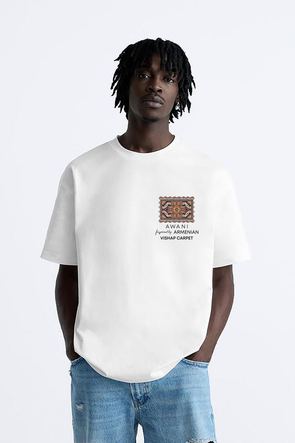 MILKY WHITE VISHAP CARPET OVERSIZED T-SHIRT
