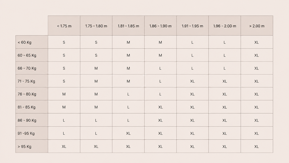 Size chart for DÉPT. de la VILLE Heather Grey Oversized Hoodie