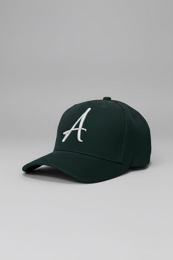 AWANI, SIGNATURE GREEN/WHITE LOGO HIGH CROWN BASEBALL CAP