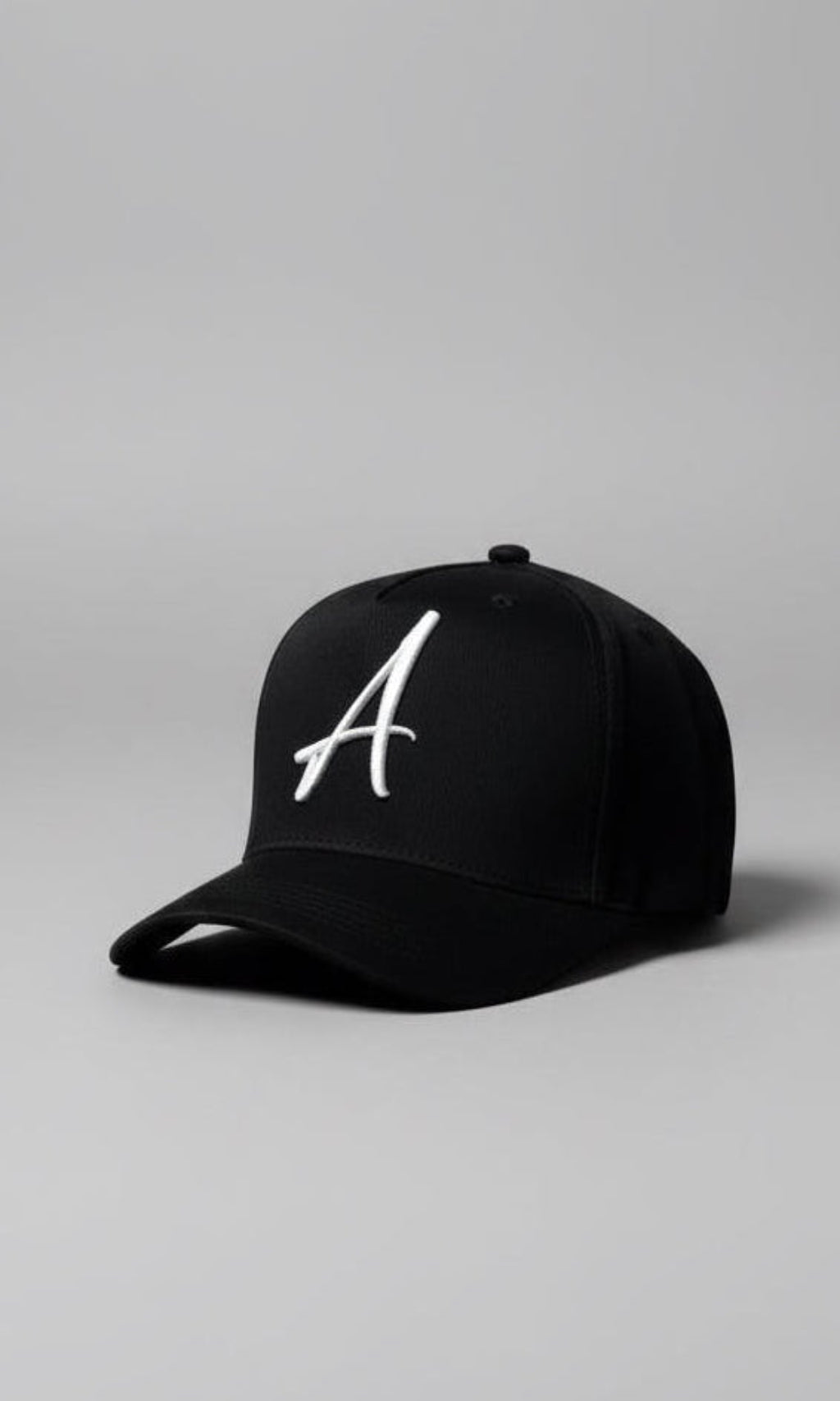 AWANI, SIGNATURE BLACK/WHITE LOGO HIGH CROWN BASEBALL CAP