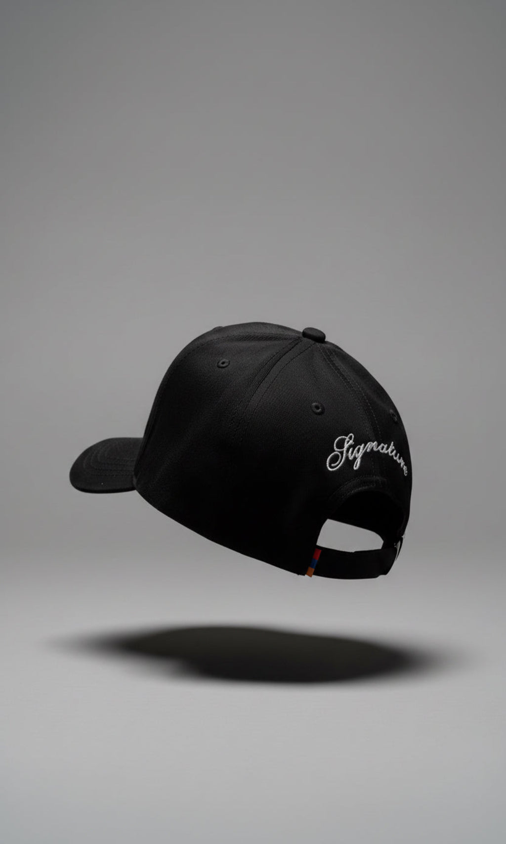 AWANI, SIGNATURE BLACK/WHITE LOGO HIGH CROWN BASEBALL CAP