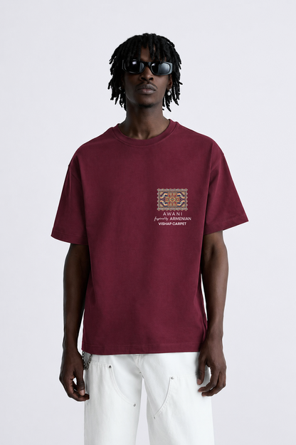 VISHAP CARPET BURGUNDY OVERSIZED T-SHIRT