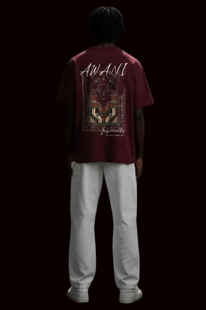 BURGUNDY VISHAP CARPET OVERSIZED T-SHIRT